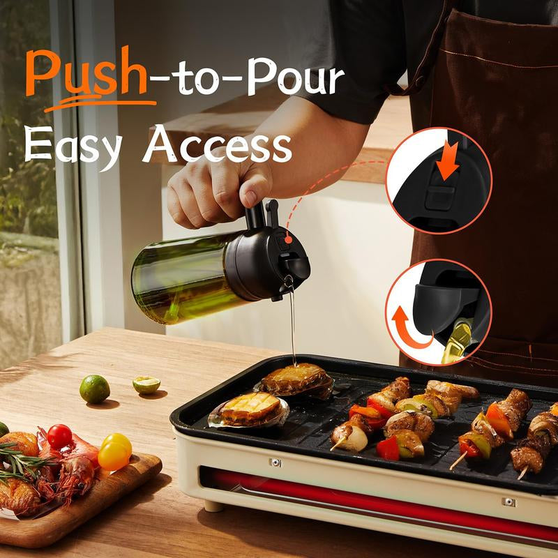 2 Count Original 16Oz/470Ml Olive Oil Dispenser Bottle for Kitchen Gadgets and Air Fryer Accessories