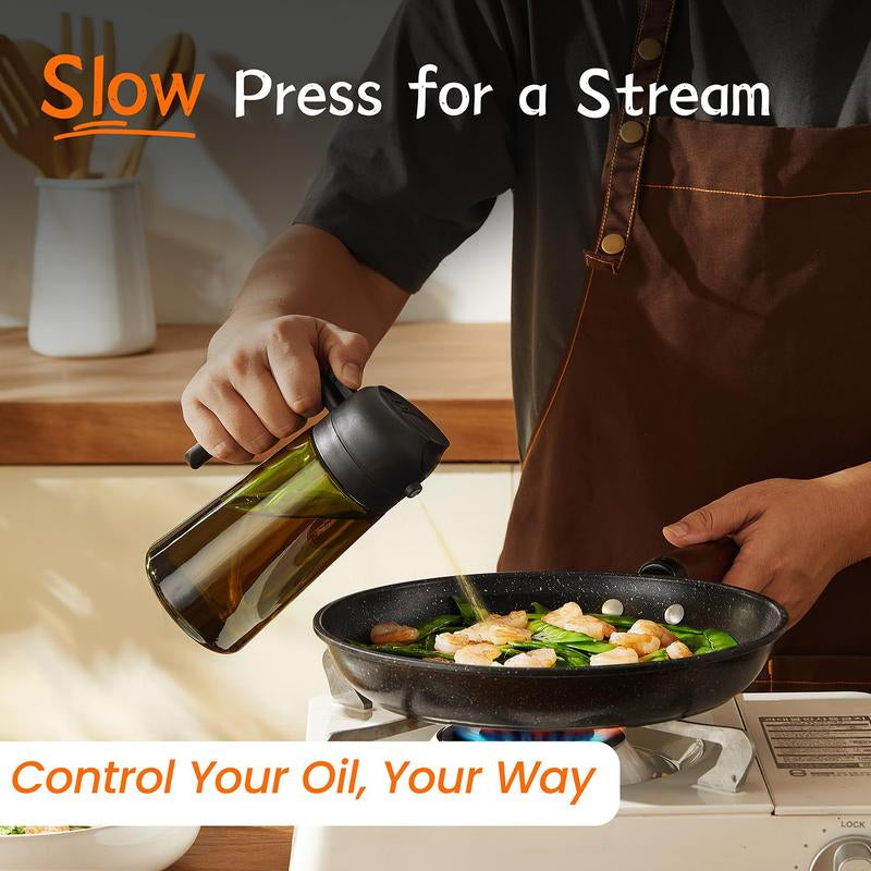 2 Count Original 16Oz/470Ml Olive Oil Dispenser Bottle for Kitchen Gadgets and Air Fryer Accessories