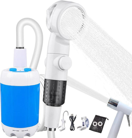 Portable Camping Shower Outdoor Camp Shower Pump,Usb Rechargeable Electric Shower Pump Multiple 3 Spray Modes for Camping, Hiking, Traveling,Rv