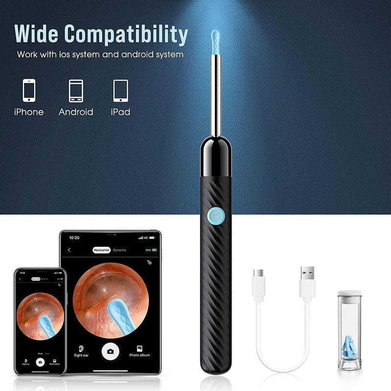Ear Wax Removal Tool with Camera, 1 Set Portable Type-C Rechargeable Ear Cleaner, Waterproof Endoscope Ear Cleaning Tool, Electronic Ear Cleaners with Cameras, Ear Wax Removal Tool, Ear Waxing Cleaning
