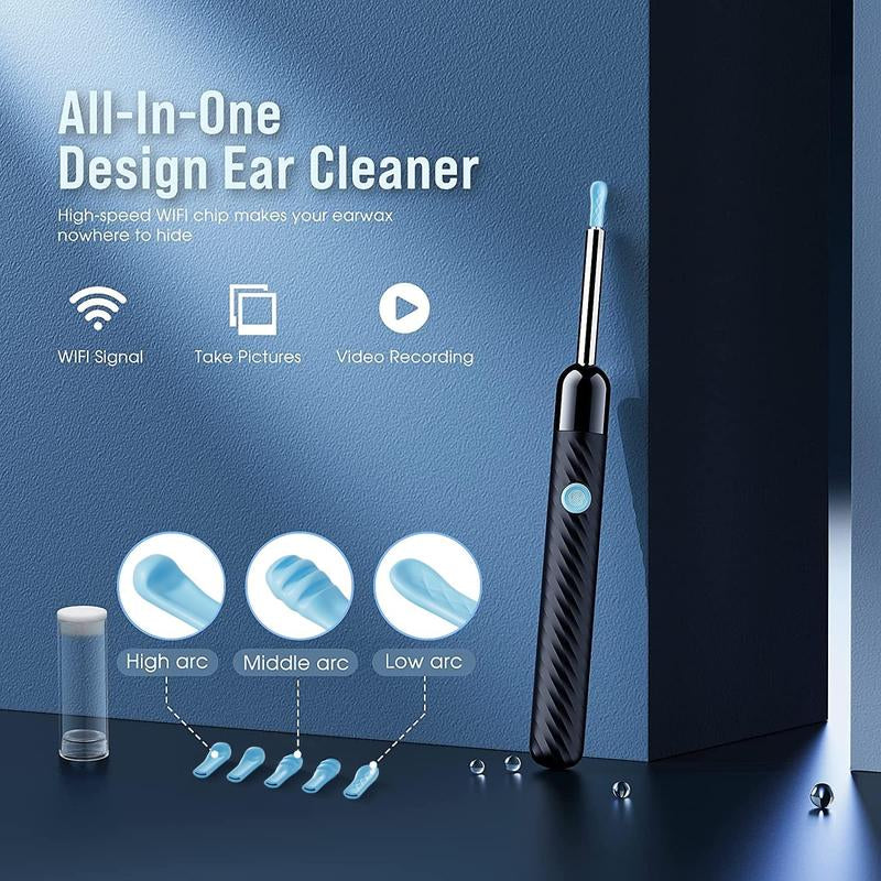 Ear Wax Removal Tool with Camera, 1 Set Portable Type-C Rechargeable Ear Cleaner, Waterproof Endoscope Ear Cleaning Tool, Electronic Ear Cleaners with Cameras, Ear Wax Removal Tool, Ear Waxing Cleaning
