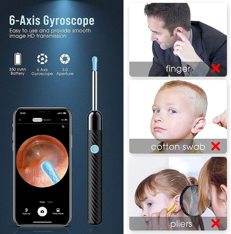 Ear Wax Removal Tool with Camera, 1 Set Portable Type-C Rechargeable Ear Cleaner, Waterproof Endoscope Ear Cleaning Tool, Electronic Ear Cleaners with Cameras, Ear Wax Removal Tool, Ear Waxing Cleaning
