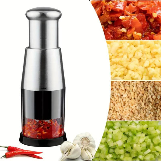 Kitchen Press Type Vegetable Slicer, 1 Stainless Steel Garlic Crusher, Portable Garlic Press and Kitchen Small Tools, Garlic Crusher Cooking Utensils