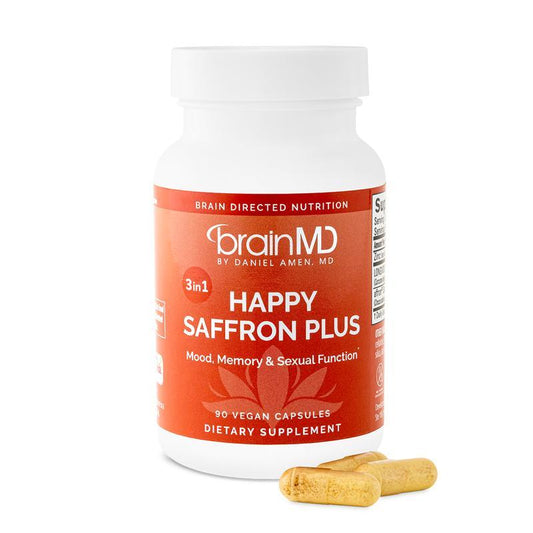 Brainmd - Happy Saffron plus | #1 Formula for a Healthier, Happier You - Free from Gluten, Dairy, and Eggs