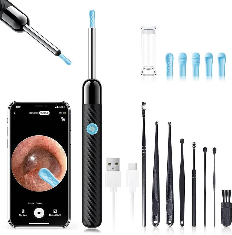 Ear Wax Removal Tool with Camera, 1 Set Portable Type-C Rechargeable Ear Cleaner, Waterproof Endoscope Ear Cleaning Tool, Electronic Ear Cleaners with Cameras, Ear Wax Removal Tool, Ear Waxing Cleaning