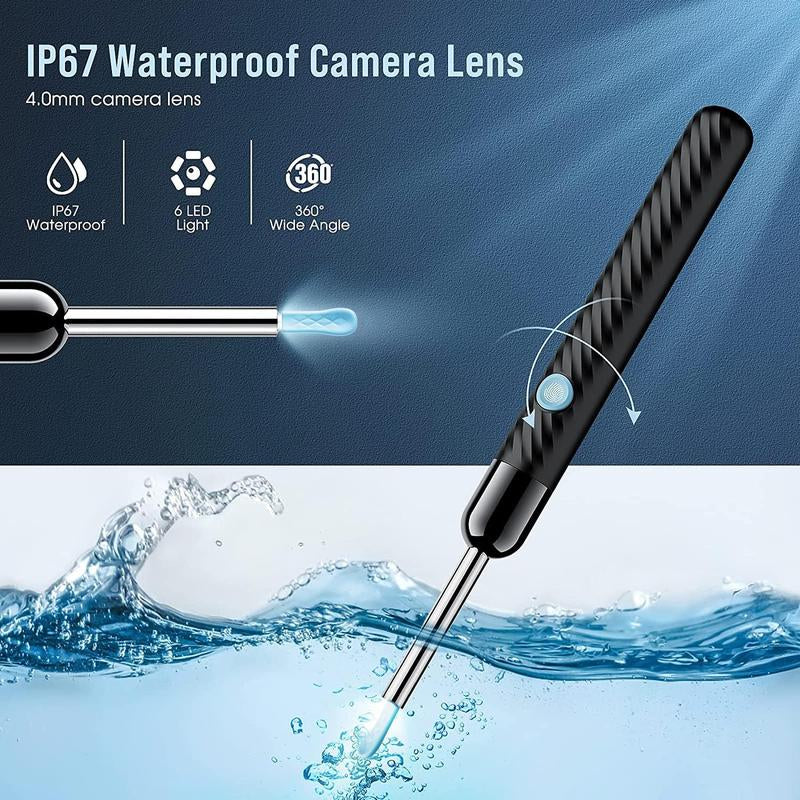 Ear Wax Removal Tool with Camera, 1 Set Portable Type-C Rechargeable Ear Cleaner, Waterproof Endoscope Ear Cleaning Tool, Electronic Ear Cleaners with Cameras, Ear Wax Removal Tool, Ear Waxing Cleaning