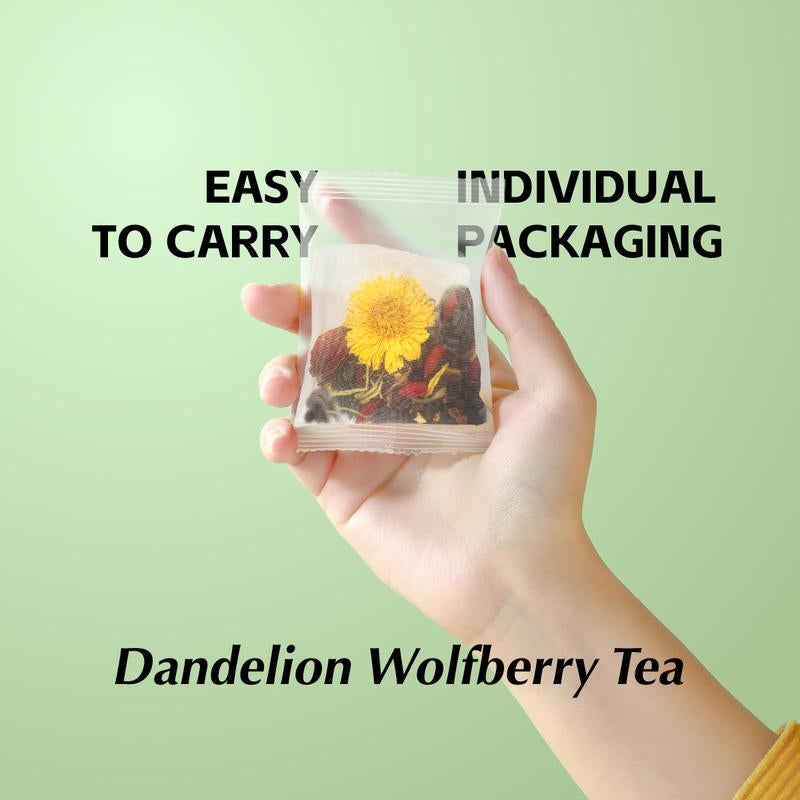 Dandelion Wolfberry Tea - Dandelion Goji Berry Tea - 100% Natural Dandelion Leaves & Roots | 150G per Pack | Caffeine Free