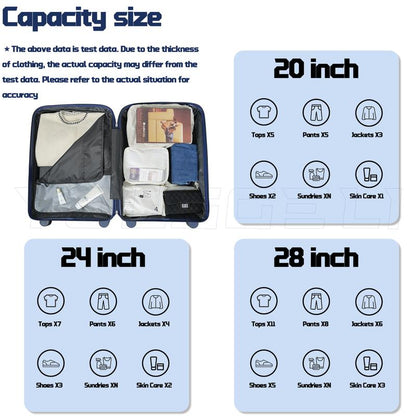 YOUGGELI Luggage Set Durable PP 3-Piece Luggage Set (20/24/28 Inches) with TSA Front-Opening Suitcase Set Double-Layer Explosion-Proof Zipper with Universal Wheels (Ideal for Family Sets)Various Sets and Colors Available Traveling Bag Luggage Sets